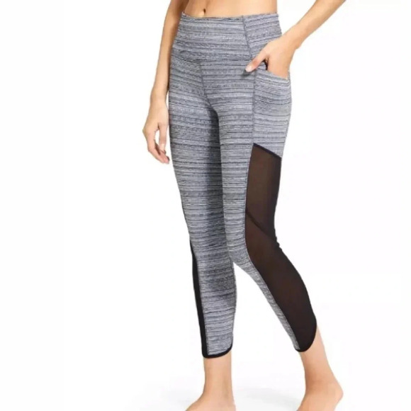 ATHLETA High-Rise Mesh Black & White Pant Size S - Picture 1 of 10